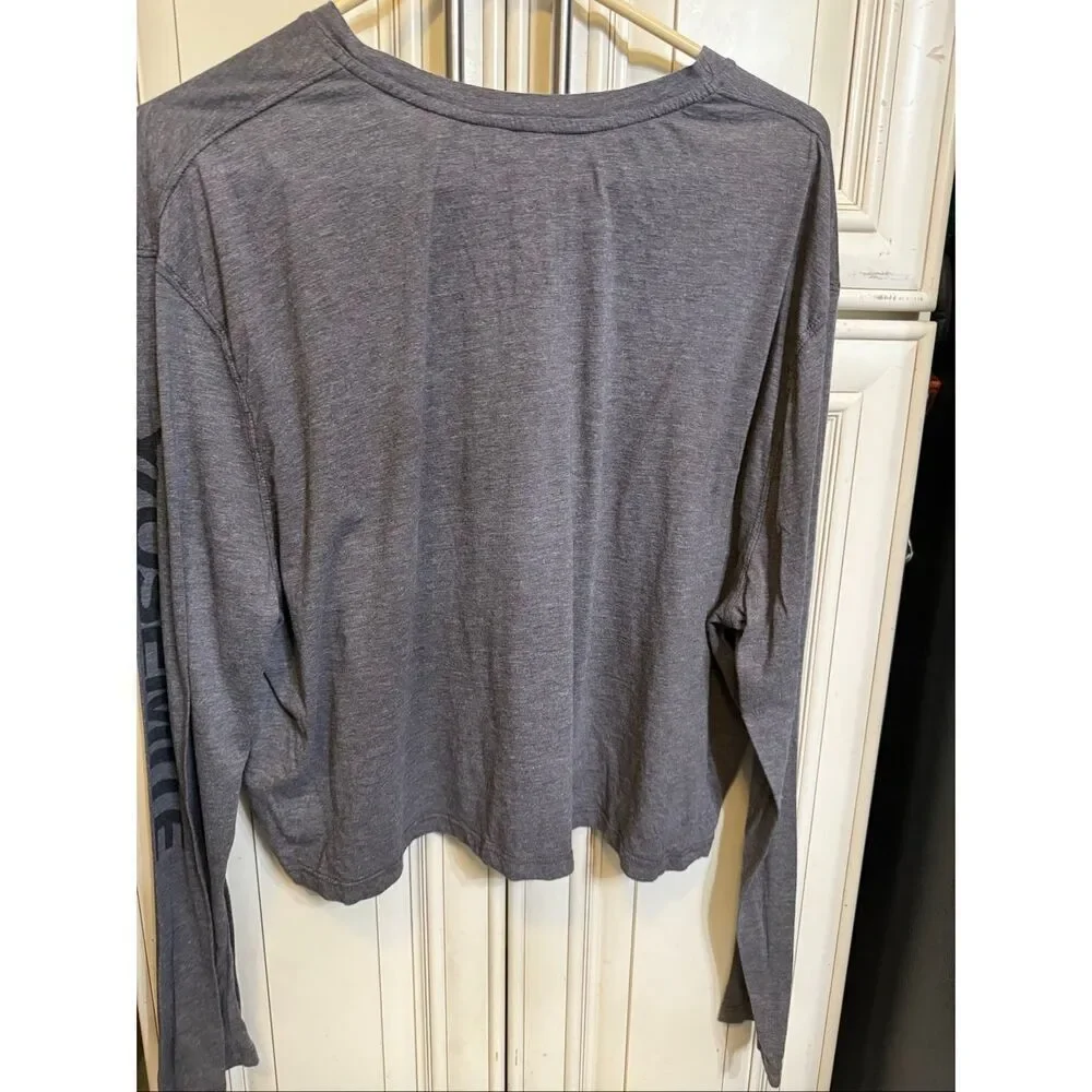 James Perse Y/osemite Women's Tech Jersey Cropped T-shirt Gray Large